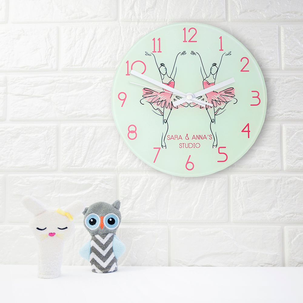Graceful Ballet Dancer Personalised Wall Clock