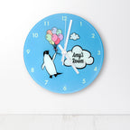 Percy Penguin Personalised Wall Clock