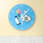 Percy Penguin Personalised Wall Clock