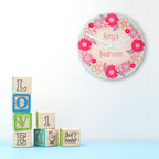 Flower Garland, Personalised Little Girl's Wall Clock