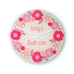 Flower Garland, Personalised Little Girl's Wall Clock