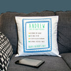 I Love Daddy Because... Personalised Cushion Cover