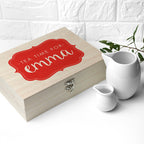 Time For Tea! Coloured Personalised Wooden Tea Box