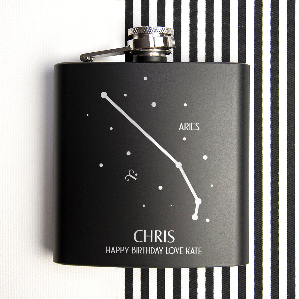Personalised Star Sign Hip Flask