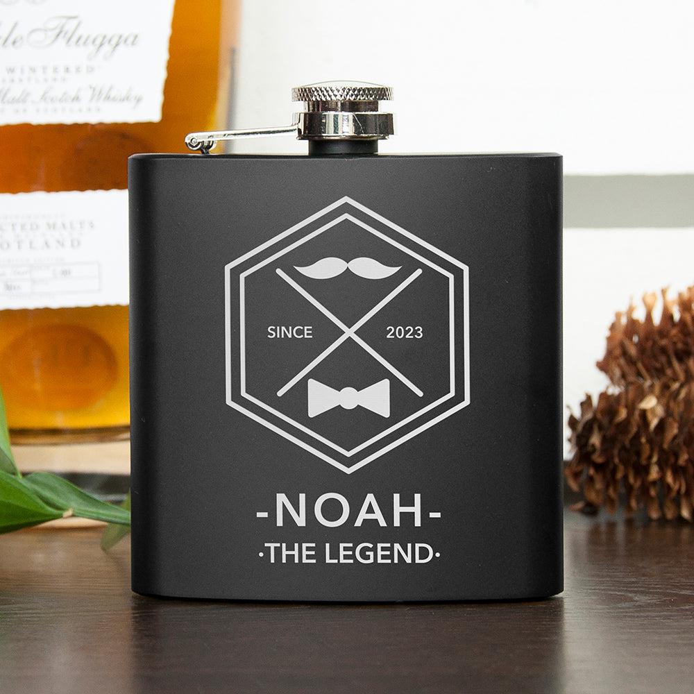 Legend Dad's Black Hip Flask