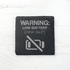 Warning: New Dad Square Slate Keepsake (Non Personalised Gift)