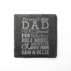 What A New Dad Means Square Slate Keepsake