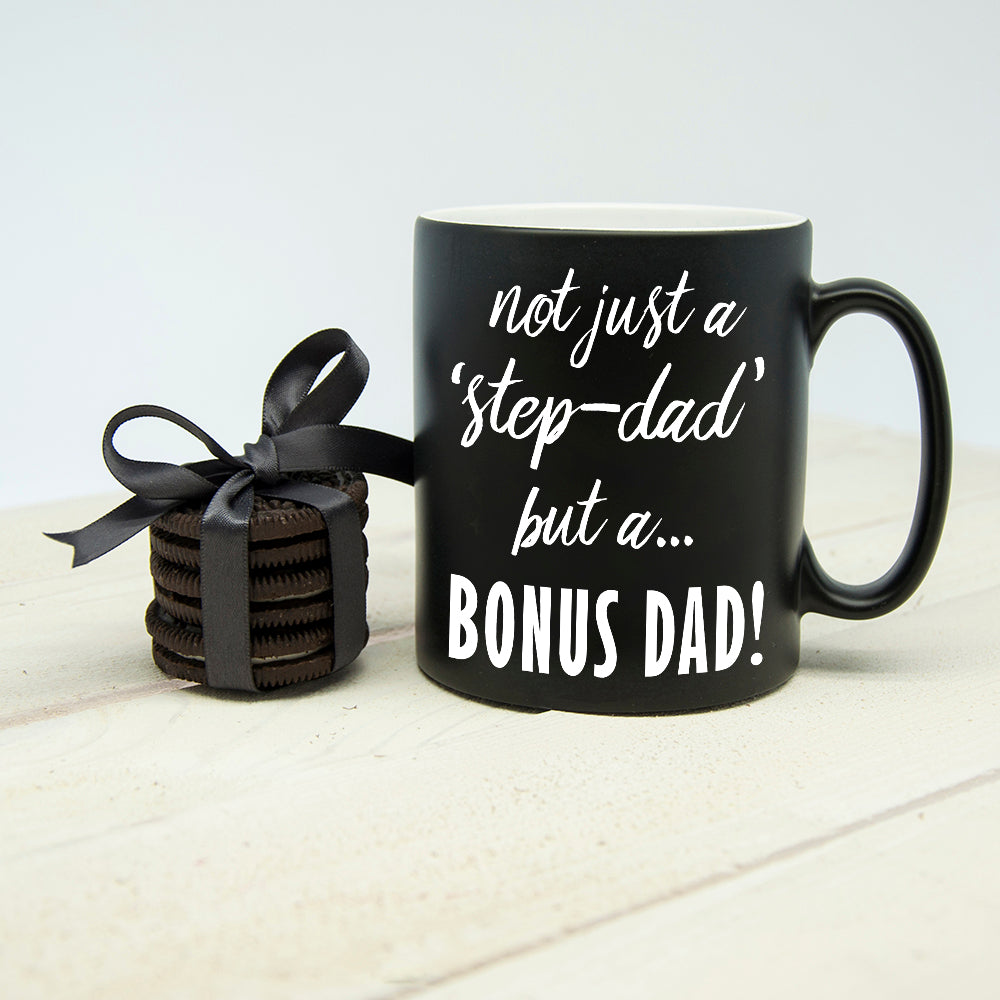 Bonus Dad Black Matte Mug