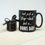 Bonus Dad Black Matte Mug