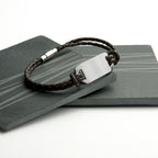 Personalised Men's Statement Leather Bracelet In Brown