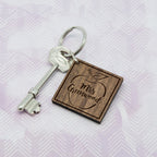 Personalised Teacher's Apple Square Keyring