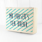 Personalised Teacher's Tea Break Box Stripes Design
