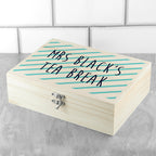 Personalised Teacher's Tea Break Box Stripes Design