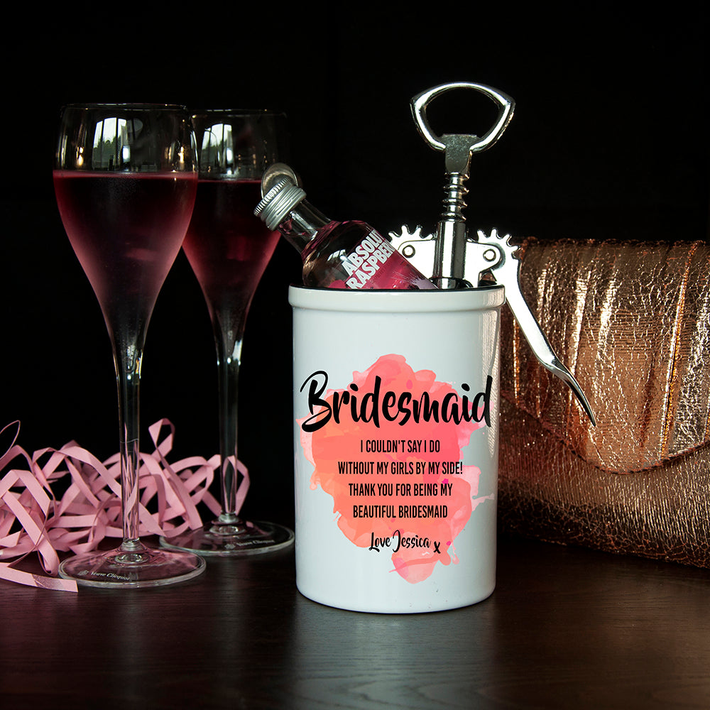 Personalised Bridesmaid Miniature Champagne Bucket