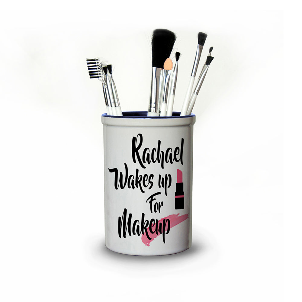 Wake Up For Makeup Personalised Brush Holder