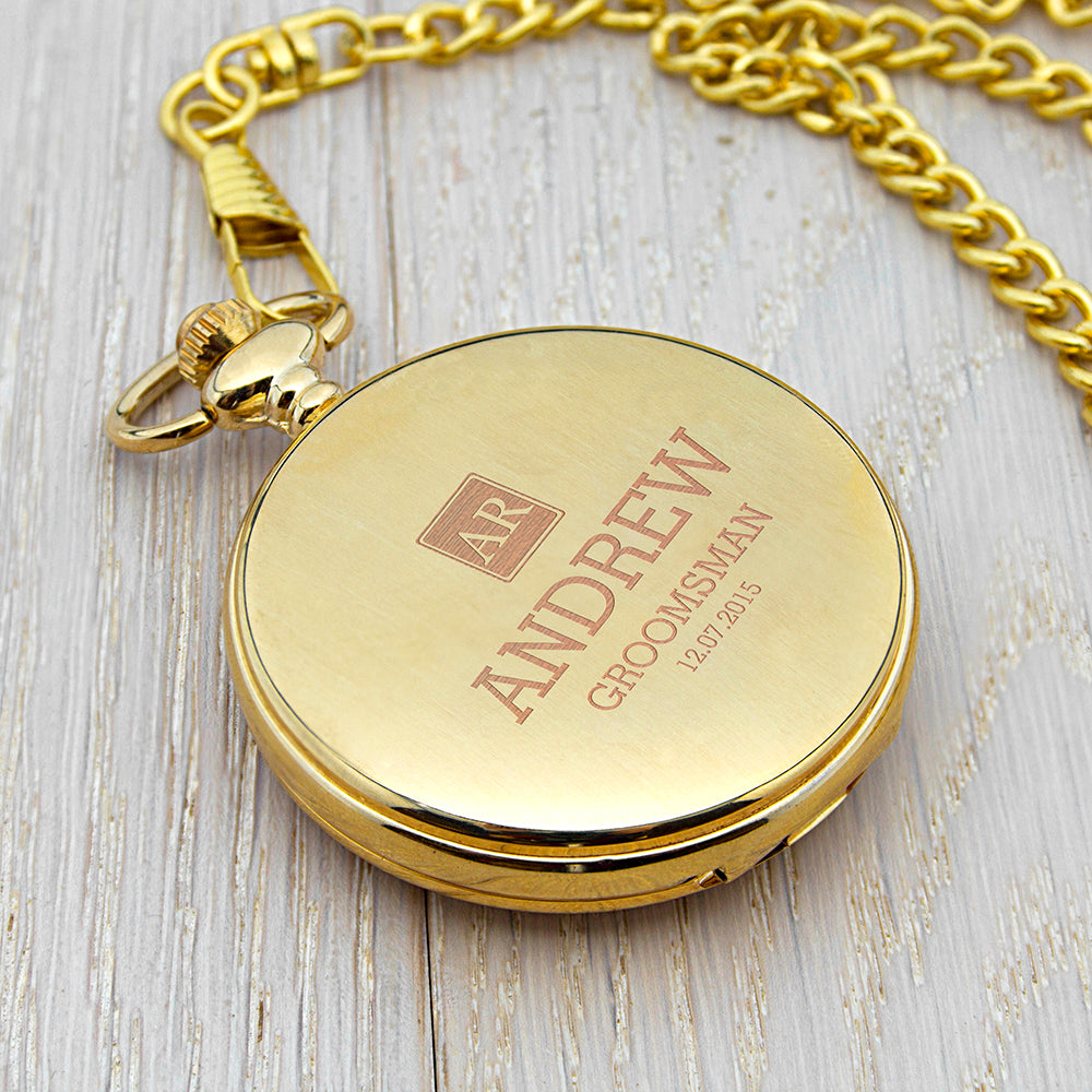 Personalised Groomsman Monogram Collection Pocket Watch