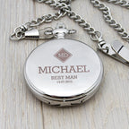 Personalised Groomsman Monogram Collection Pocket Watch