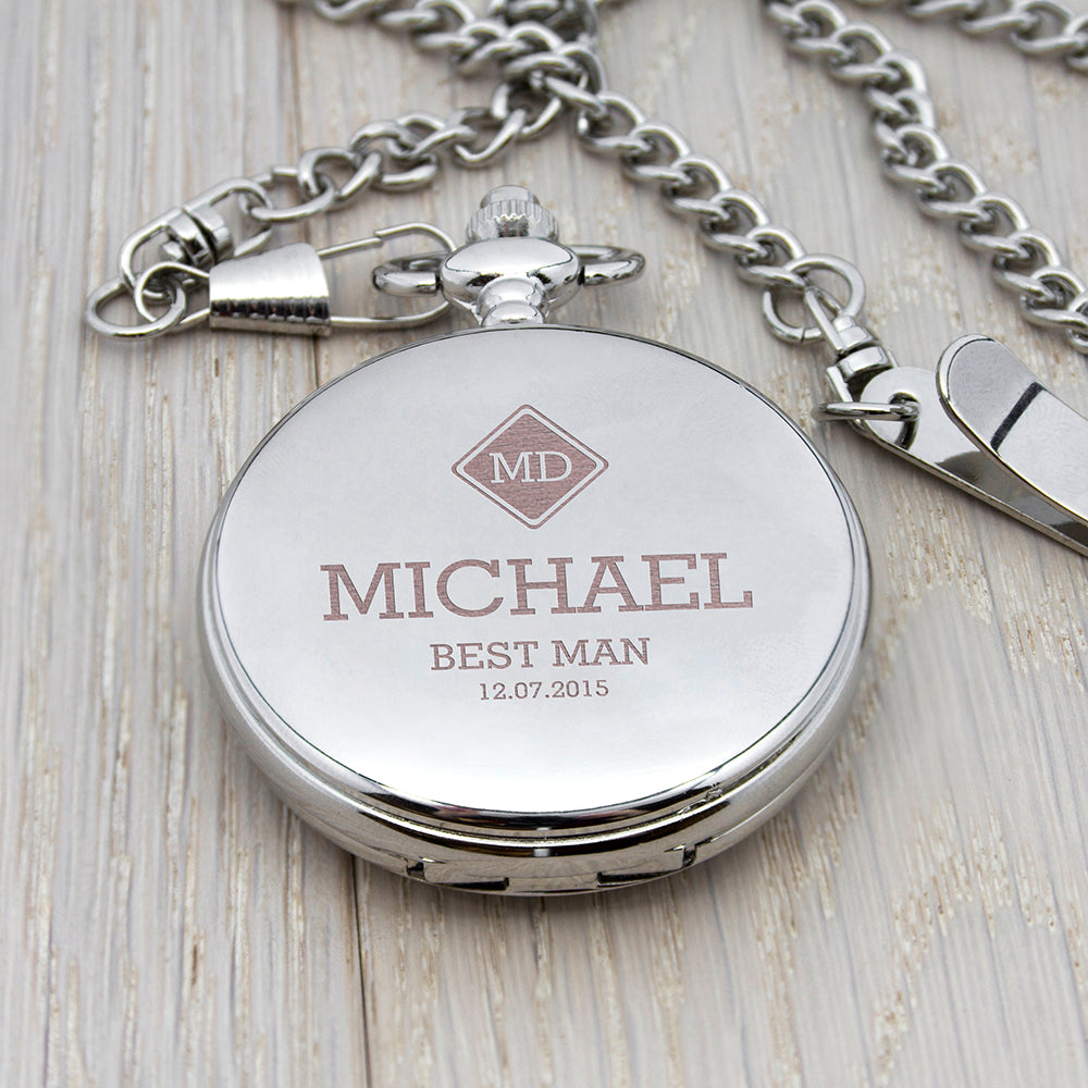 Personalised Groomsman Monogram Collection Pocket Watch