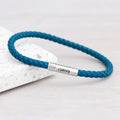 Personalised Men's Capsule Tube Woven Bracelet In Aegean Blue