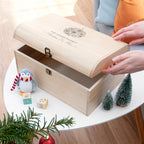 Personalised Family Christmas Eve Chest With Decorative Bauble Design