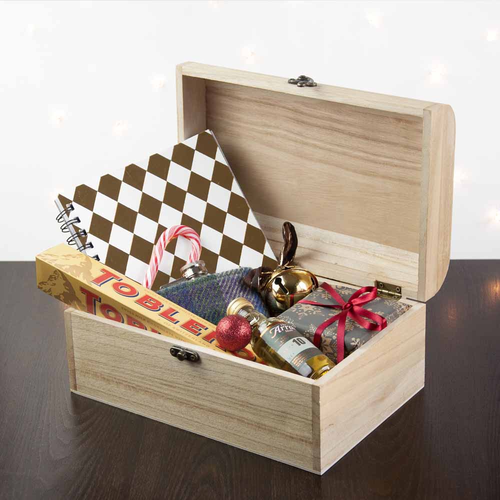 Personalised Family Christmas Eve Chest With Decorative Bauble Design