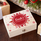 Personalised Christmas Eve Box With Snowflake Wreath