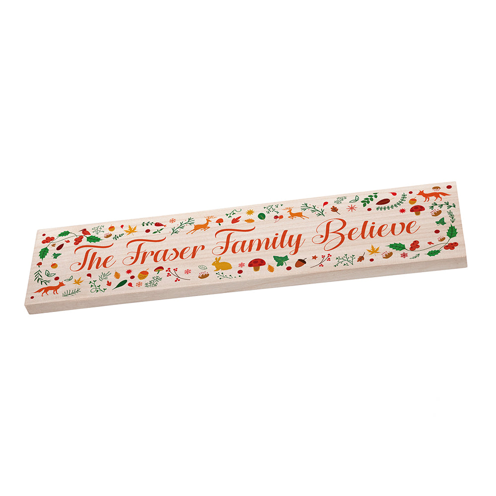 Personalised Christmas Woodland Decorative Sign
