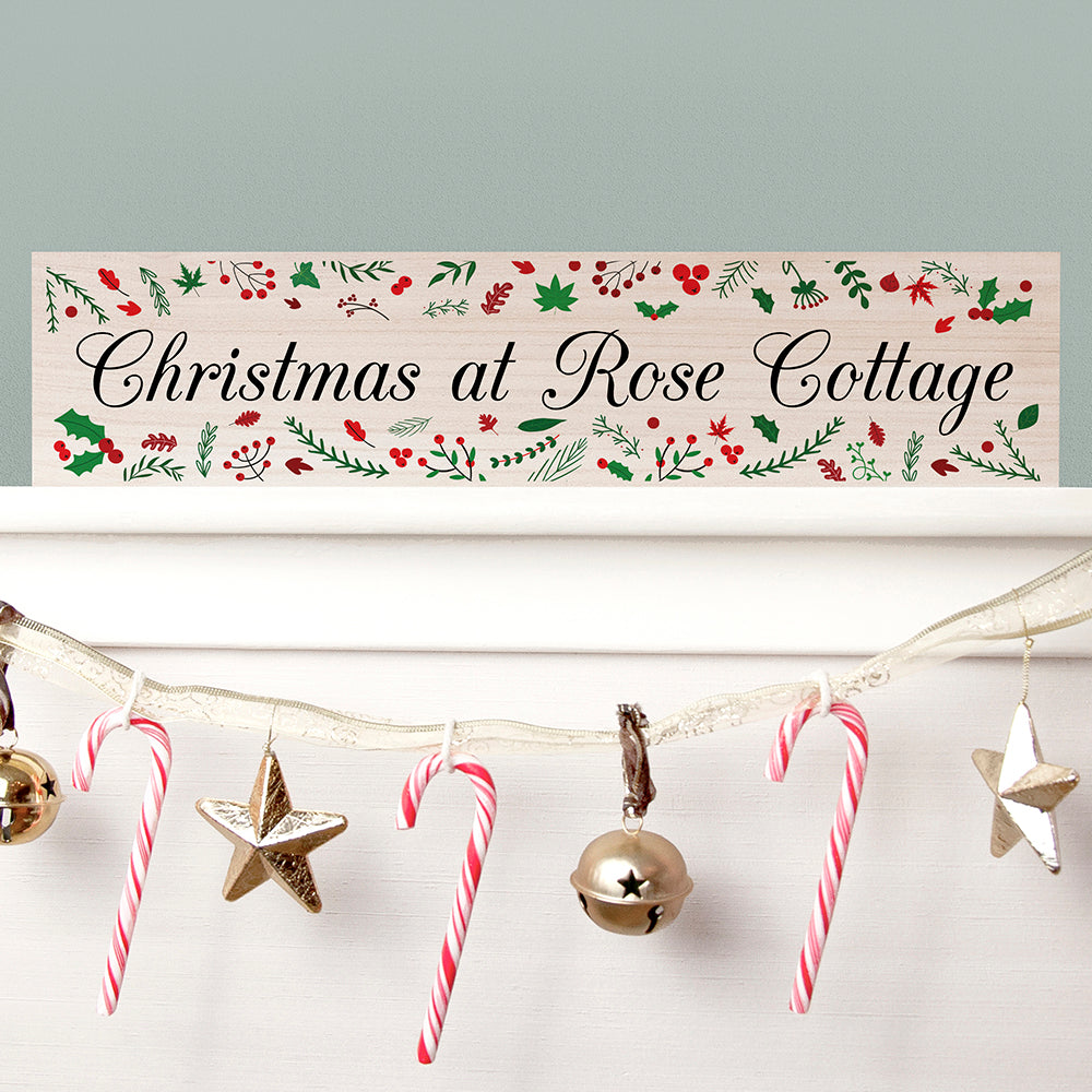 Personalised Decorative Christmas Mantle Sign