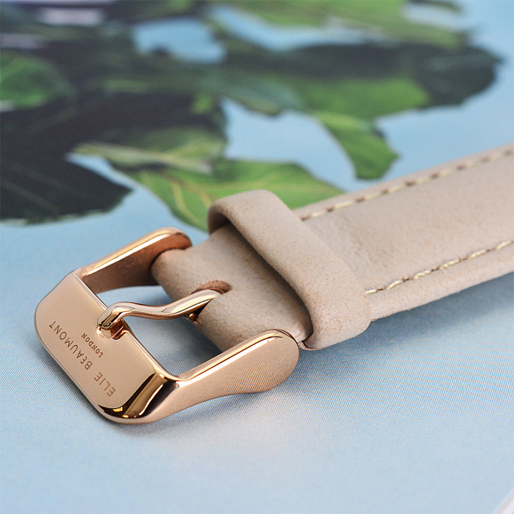 Modern - Vintage Personalised Leather Watch in Stone