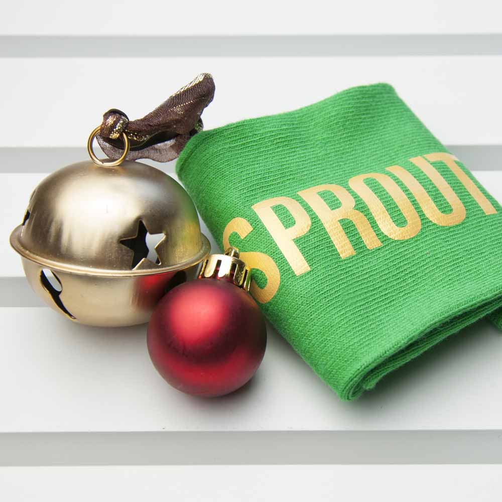 Personalised Sprout Green and Canary Yellow Christmas Day Socks