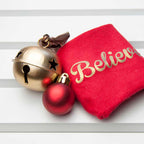 Personalised Kids Crimson & Gold Christmas Day Socks