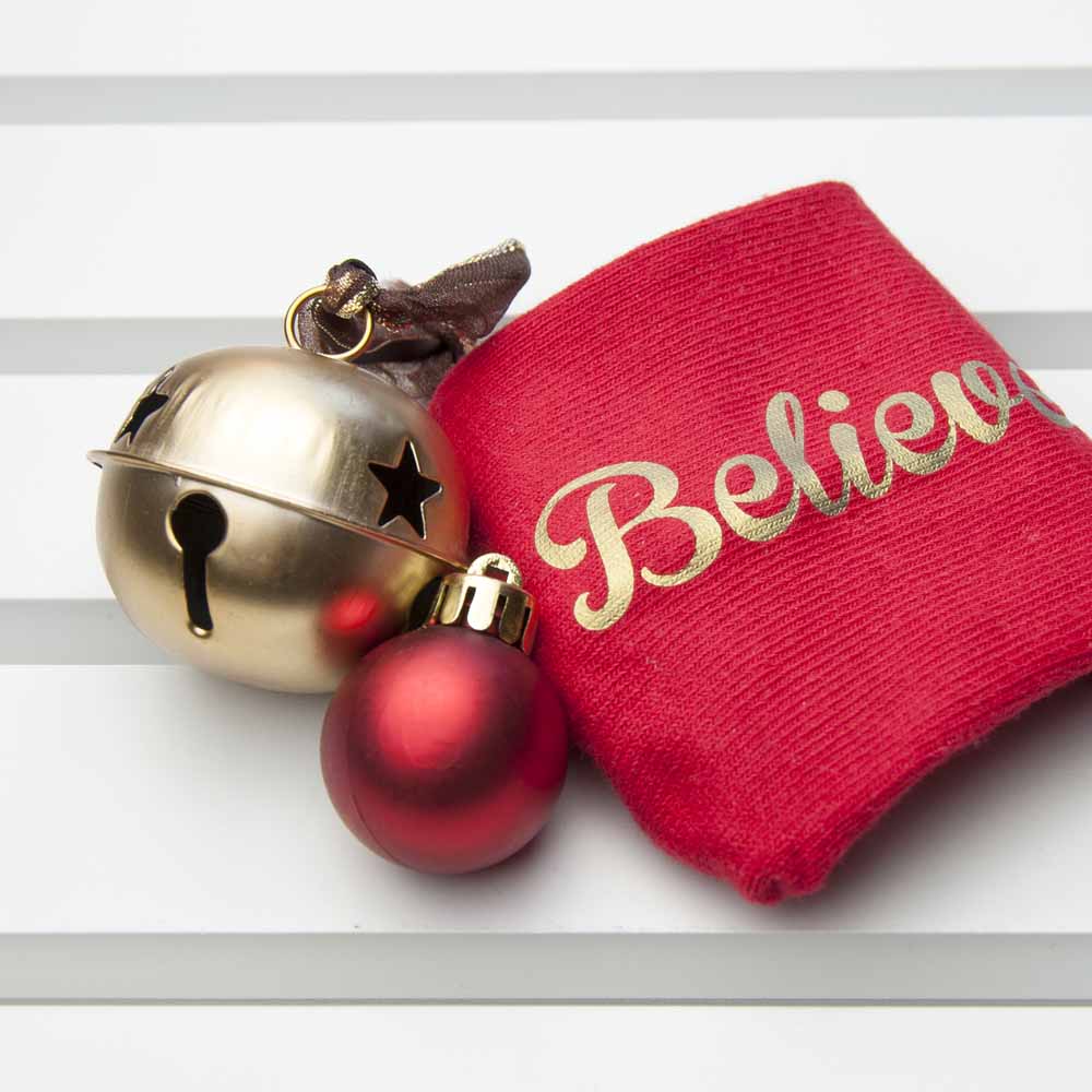 Personalised Kids Crimson & Gold Christmas Day Socks