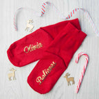 Personalised Kids Crimson & Gold Christmas Day Socks