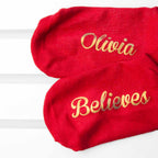 Personalised Kids Crimson & Gold Christmas Day Socks