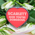 You're Gorgeous! Personalised Heart Compact Mirror