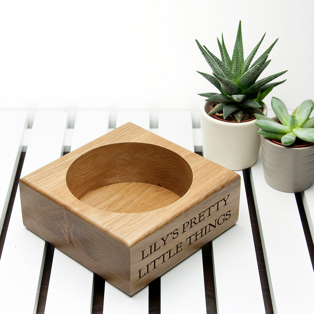 Personalised Solid Oak Stash Tray