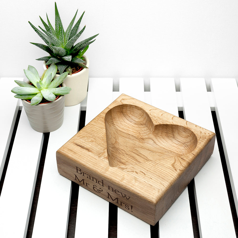 Personalised Solid Oak Trinket Dish