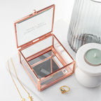 Personalised Rose Gold Glass Trinket Box