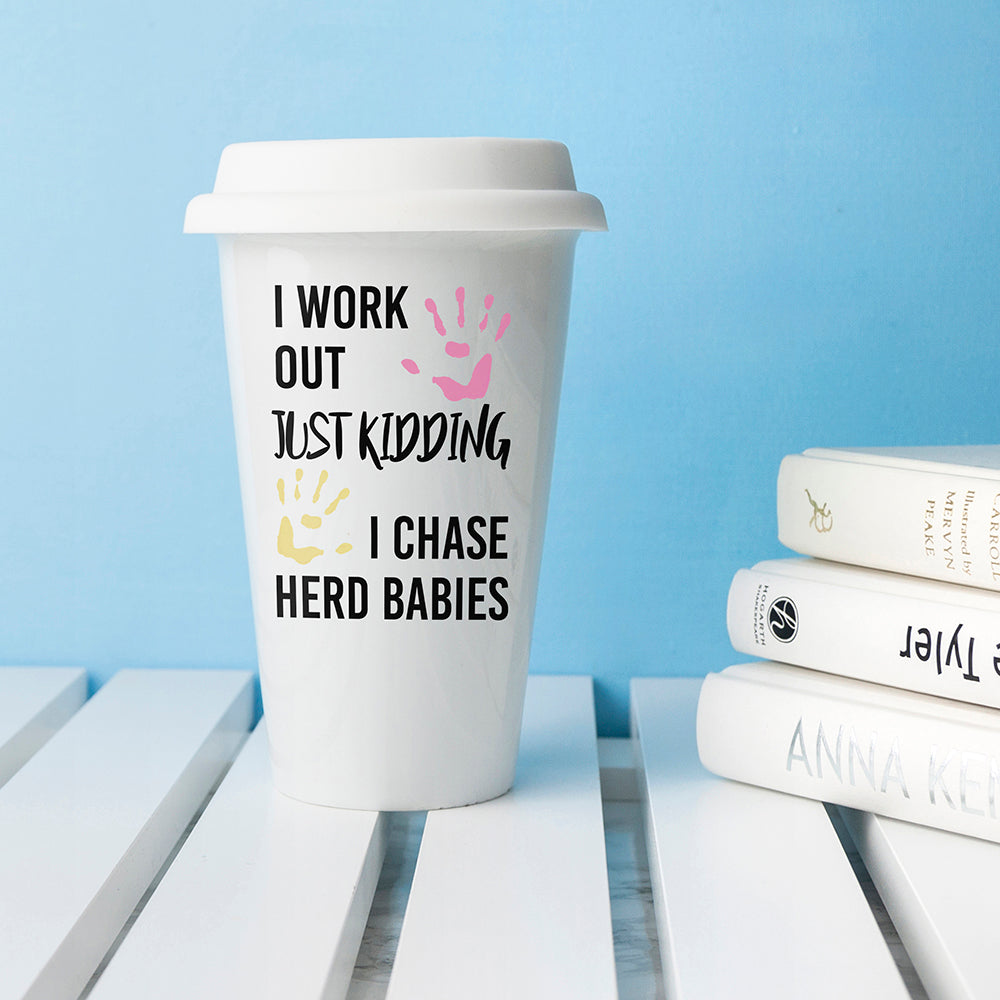 Personalised Just Kidding Ceramic Travel Mug
