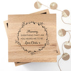 Personalised Thank You Mum Large Oak Photo Cube