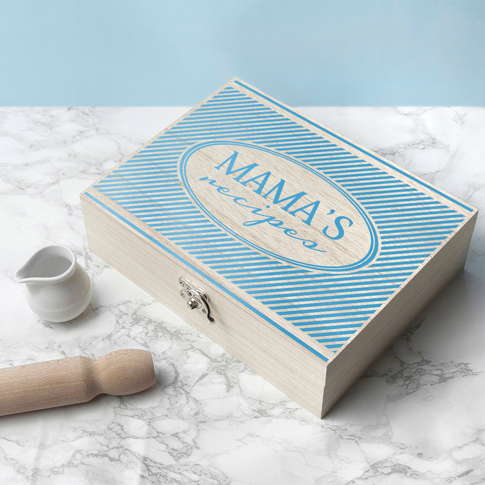 Personalised Retro Stripe Recipe Box