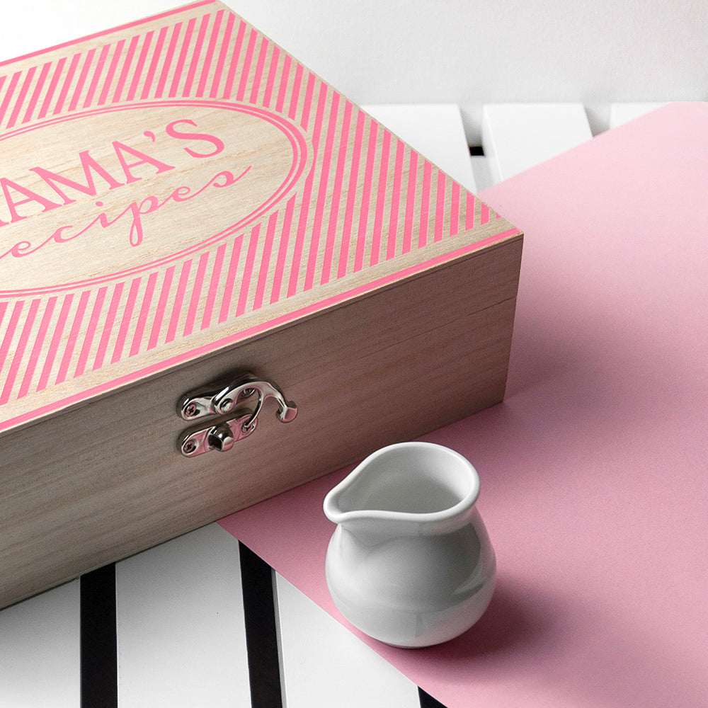 Personalised Retro Stripe Recipe Box