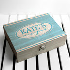 Personalised Retro Chevron Recipe Box