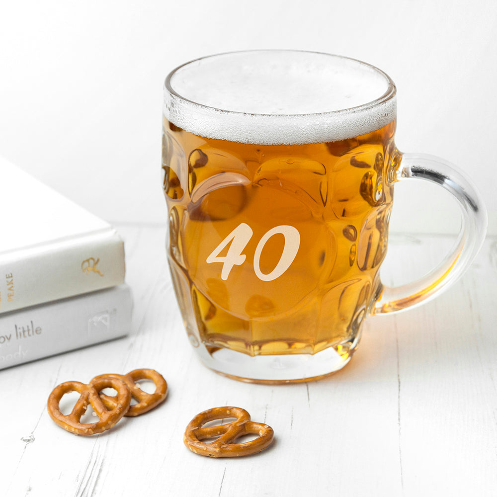 Personalised Birthday Dimpled Beer Glass