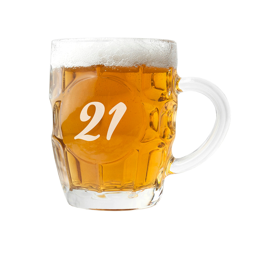Personalised Birthday Dimpled Beer Glass