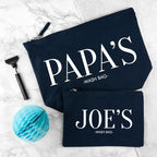 Personalised Daddy & Me Navy Wash Bags