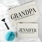 Personalised Daddy & Me Cream Wash Bags