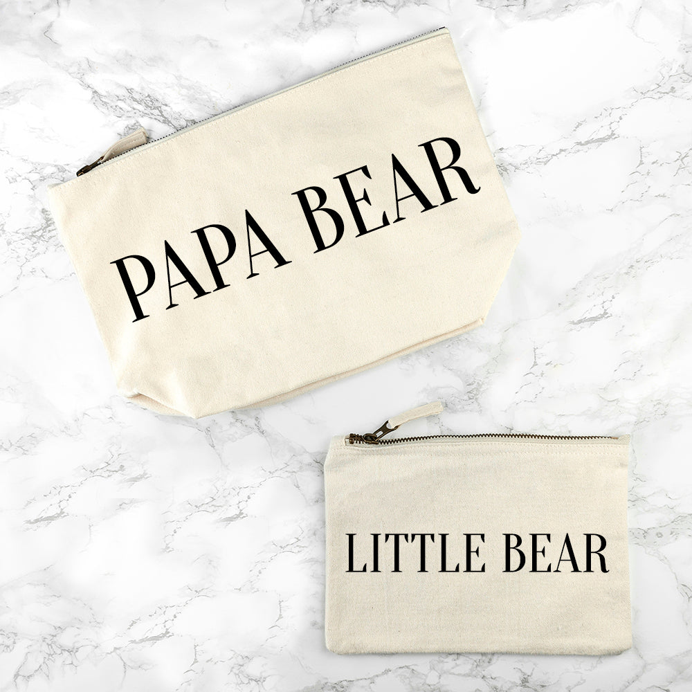 Personalised Daddy & Me Cream Wash Bags