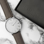 Men's Modern-Vintage Personalised Leather Watch In Ash