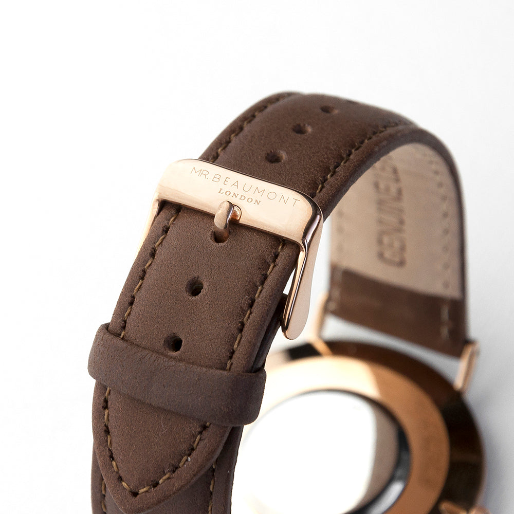 Men's Modern-Vintage Personalised Leather Watch In Brown